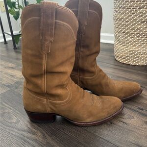 Men's Tecovas Cartwright Tan Suede Cowboy Boots 12 EE